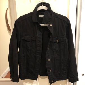 TOPSHOP 2 moto black denim oversized jacket